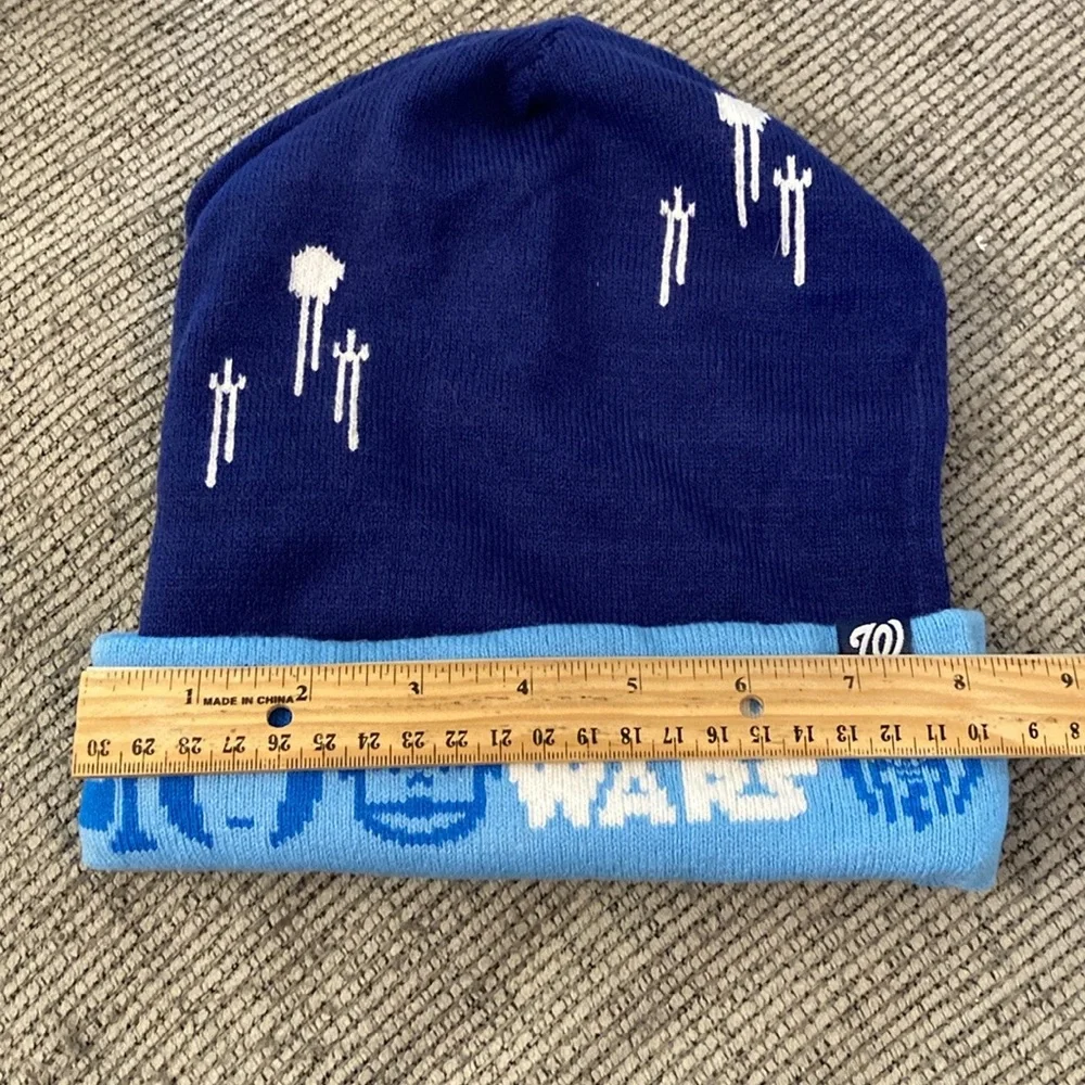 Star Wars reversible Knit Beanie winter hat collab with MLB Washington nationals